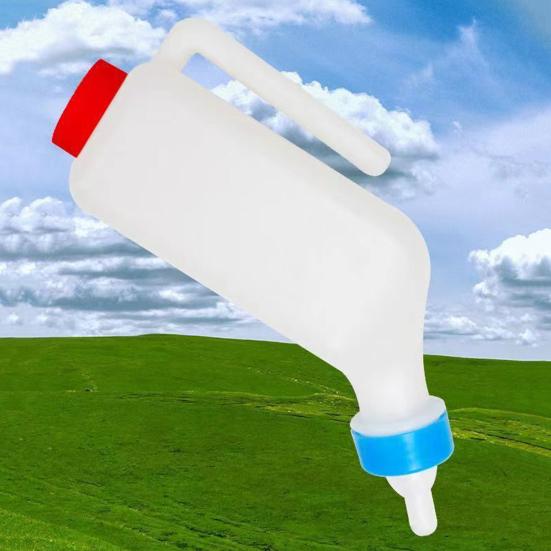 Lamb Nursing Bottle 800ml Cub Breast Replenisher with Scale Hanging Milk Feeder Bottle Mimics Breast Milk Lamb Feeder for Little Goat Calf Sheep