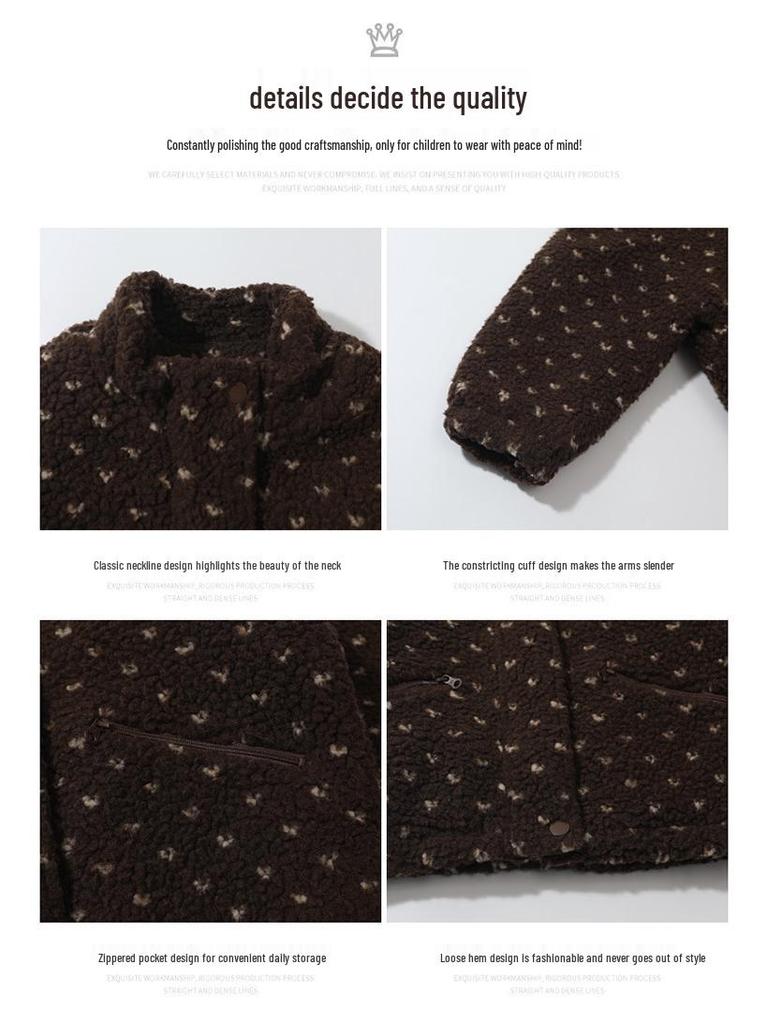 Girls' 2025 Autumn/Winter Fleece Jacket - Plush, Fashionable Sweater for Baby Girls