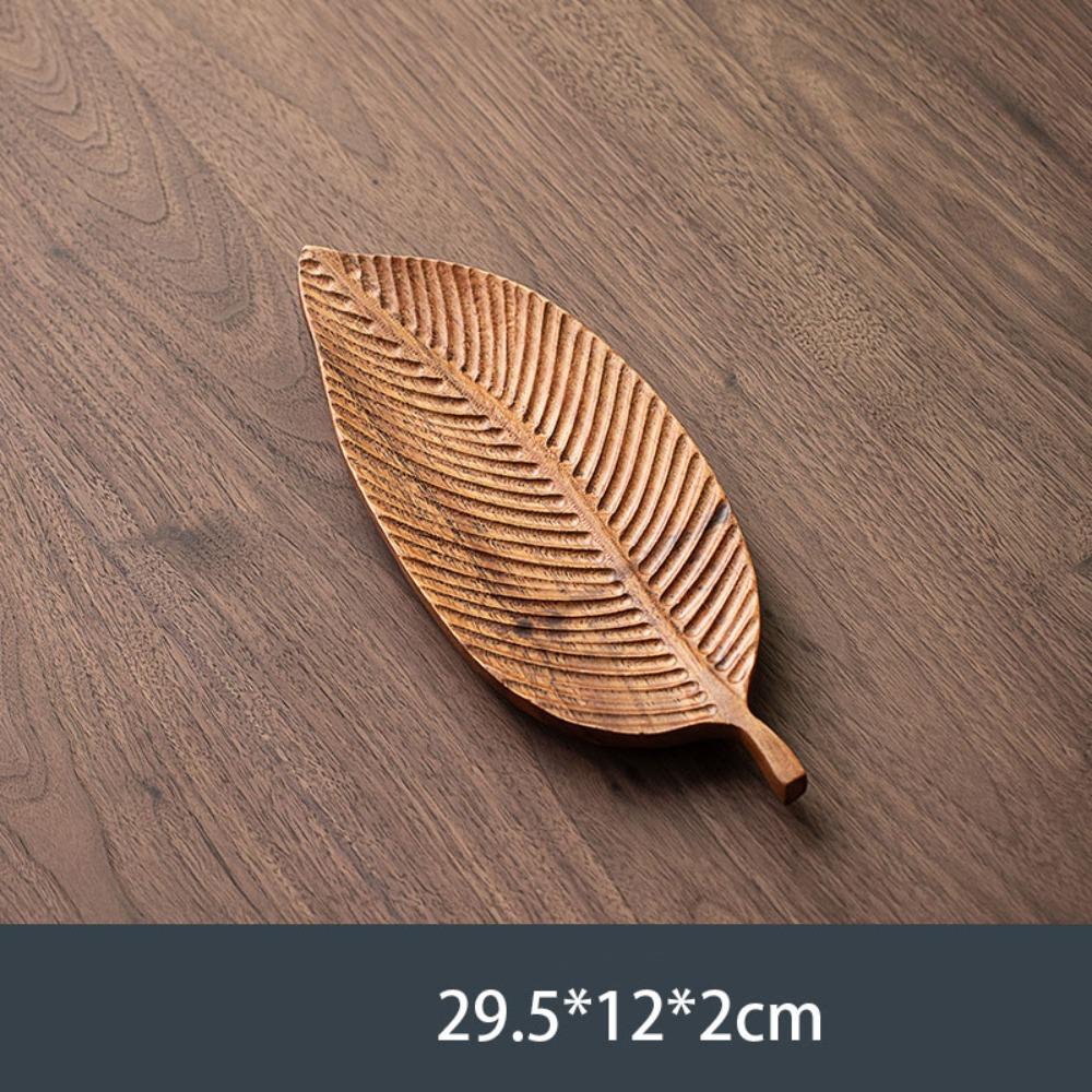 Walnut Tea Tray Round Wooden Tea Tray Plate Retro Serving Platter Tray  Tea