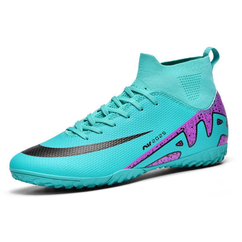 Large Size Football Shoes Men's High-top Student Competition Training Shoes Artificial Grass Ground Nails Long Broken Nails Children's Sports Shoes