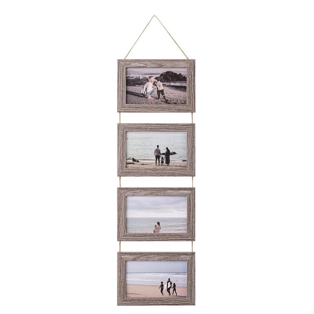 

Декоративная настенная фоторамка, рамка с покраской под дерево, настенное украшение Dark Grey-4 link