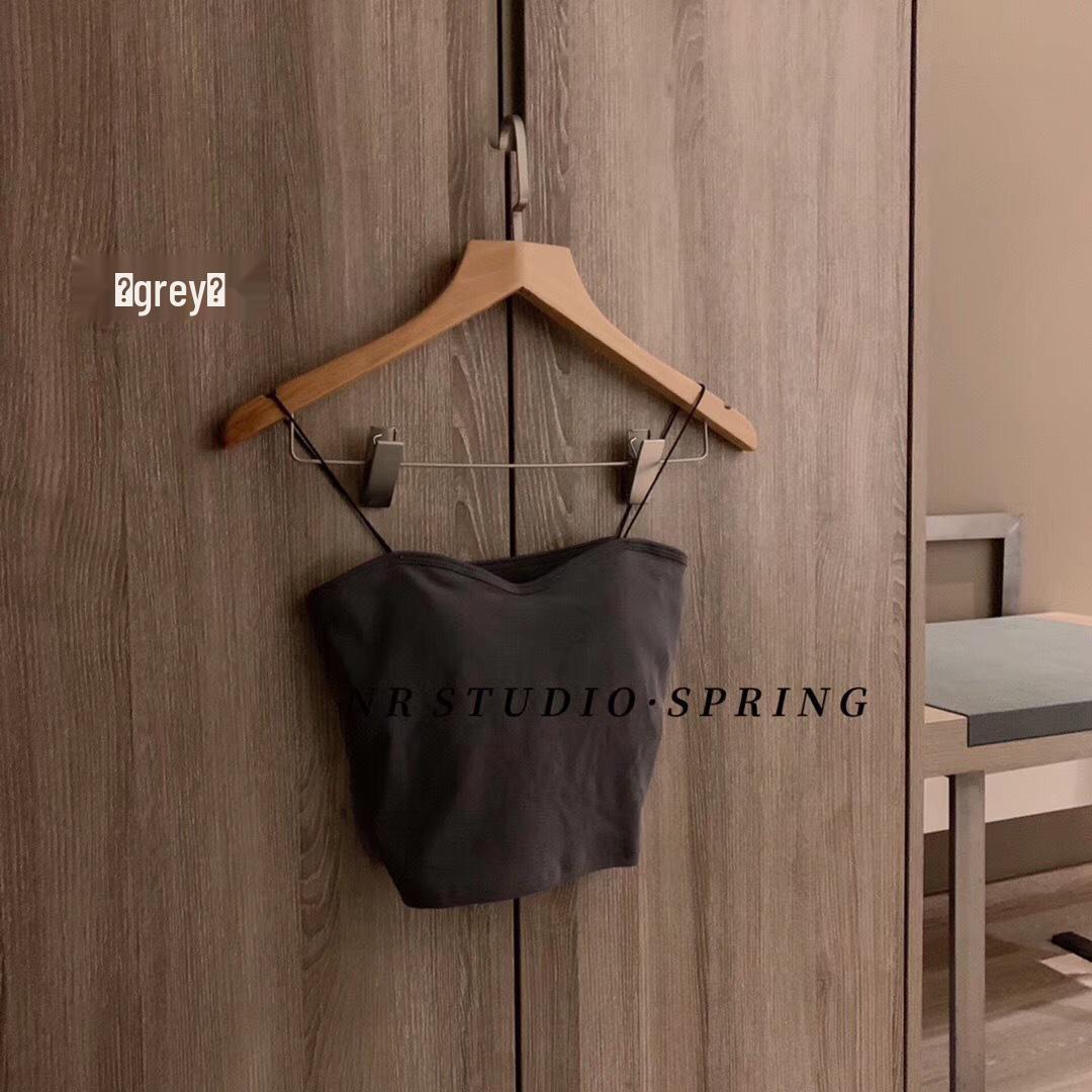 

Ribbed Camisole with Chest Pad - Stylish Women s Beautiful Back Bandeau Bra One Size [80-125 jin]