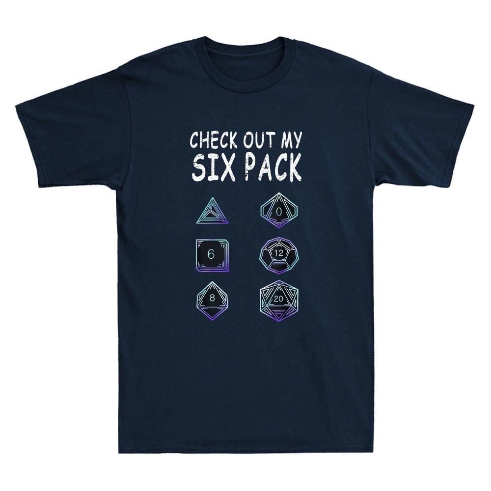 Check Out My Six Pack Dice For Dragons D20 RPG Gamer Funny Vintage Men s T-Shirt M
