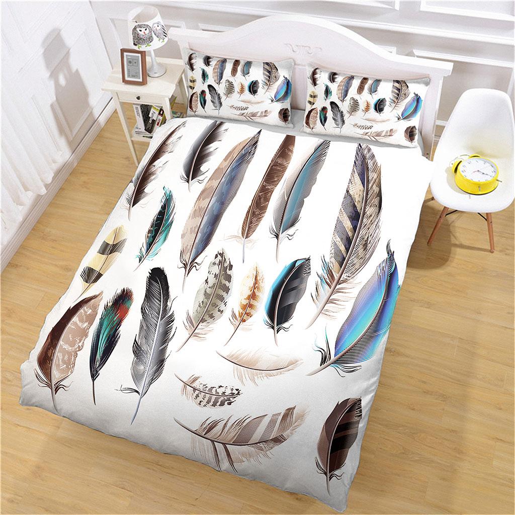 Bedding Collection For Kids Boys Girls Comforter Cover Animal Feathers Quilt Cover With 2 Pillowcase Duvet Cover Double Size Collection