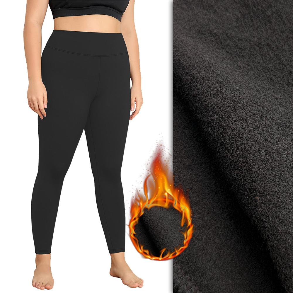 Fleece-Lined Plus Size Winter Fleece-Lined Yoga Pants High-Waisted Tummy-Control 1XL-5XL Winter Yoga Pants