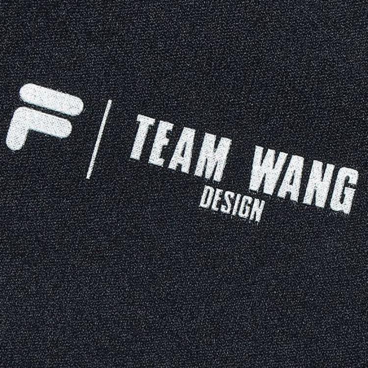 Fila Fusion X Team Wang Collaboration Slim Fit Long Retro Sports Knitted Pants Women Bottoms Black T11W349604F-BK