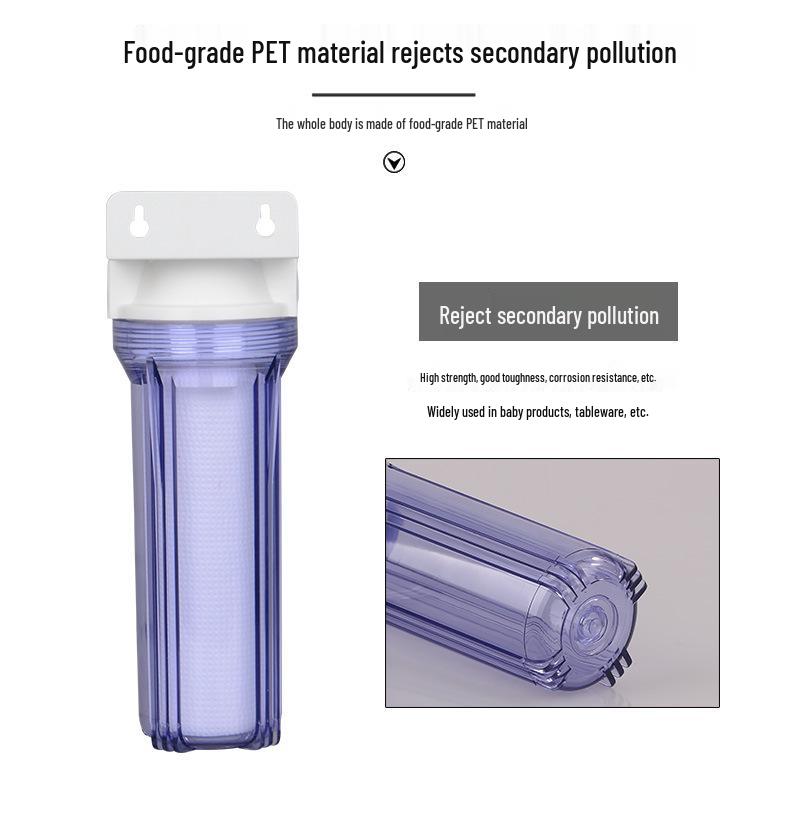 10-Inch Transparent Water Purifier Pre-filter with 1/2" & 3/4" Connectors