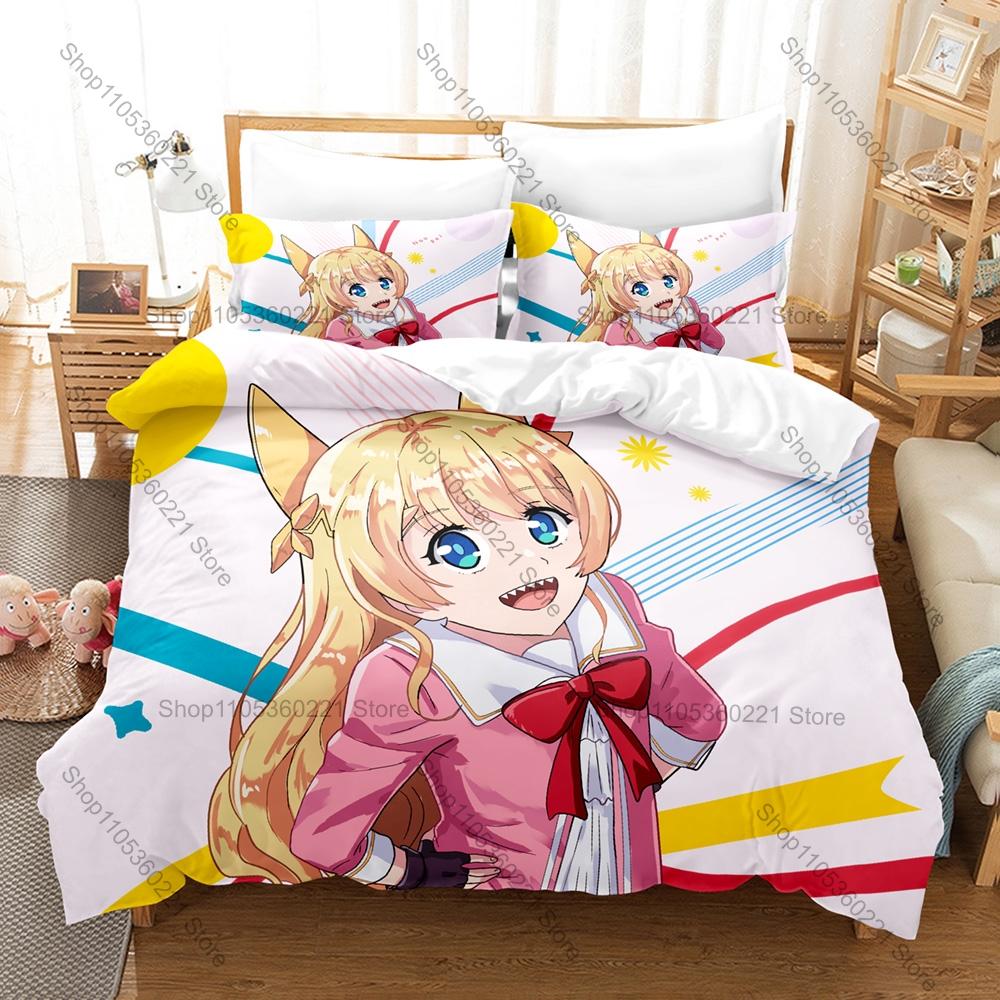 Cool Fantasy Bishoujo Magic Elf Warrior Anime Girls HD Print Bedding Set Duvet Cover + 2 Pillowcases Polyester Teen Otaku Room D