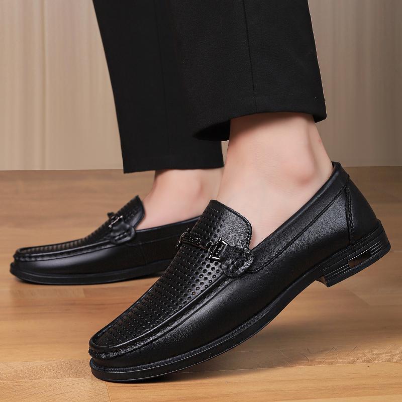 Fashion Men's Genuine Leather Loafers Business Male Casual Shoes Slip-On Comfortable Walking Shoes for Men Office Men's Dress Footwear