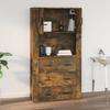 Wall Mounted Cabinet in Smoked Oak Finish 80 x 33 x 80 cm Engineered Wood
