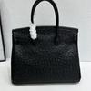 Cross-border Special Ostrich Pattern Platinum Bag First Layer Cowhide Foreign Trade Shoulder Portable Messenger Bag Large Capacity Fashion You Woman