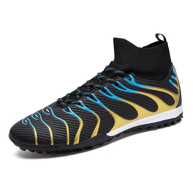

Чоловіче футбольне взуття великого розміру - AG TF Turf Youth Training Cleats для ігор на газоні 2284 broken nails, size 36 золотий/чорний