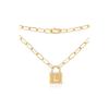 APM Monaco etters A-Z Love Pendant Lock Inlaid with Crystal Diamonds Alloy Necklace Same Style for Men and Women Couples Gold Yellow AC6906OXYA