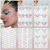 Eyebrow Tattoo Sticker Glitter Eyeliner Eyebrow Makeup Face Eyes Diamond Temporary Tattoo Rock  3D Eyeliner Stickers