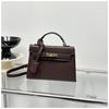 Large Capacity Lychee Pattern Kelly Bag - Versatile Fashion Handbag with Lock Buckle