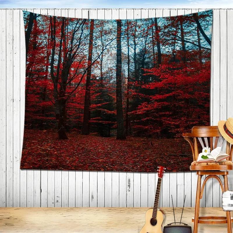 Осенний лес опавшие листья декоративный гобелен домашняя стена гостиная офис декоративный гобелен 74x94cm(29x37in)