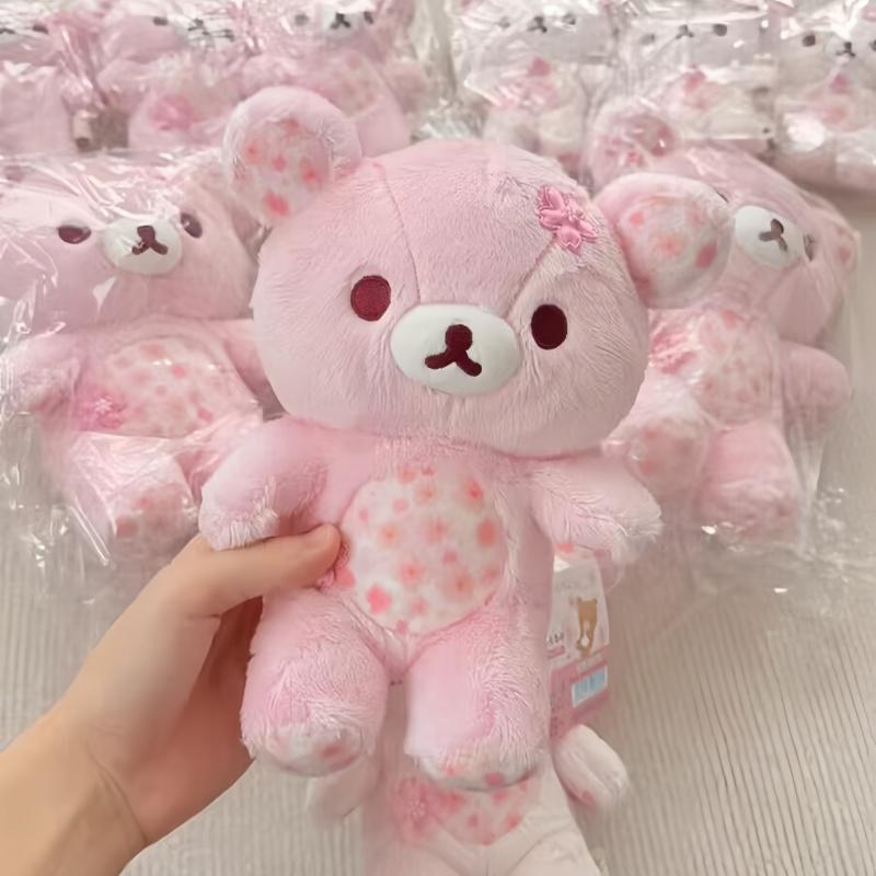 Rilakkuma Plüschtiere Kirschblüte Rilakkuma Stofftier Niedlicher Sakura Bär Heimdekoration Spielzeug Kinderpuppen Geburtstagsgeschenke