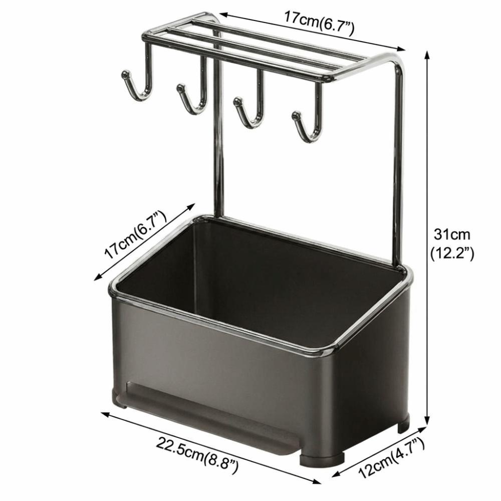 Drainage Base Sponge Drainage Rack Gunmetal Gray Multifunctional Kitchen Rack Cleaning Supplies