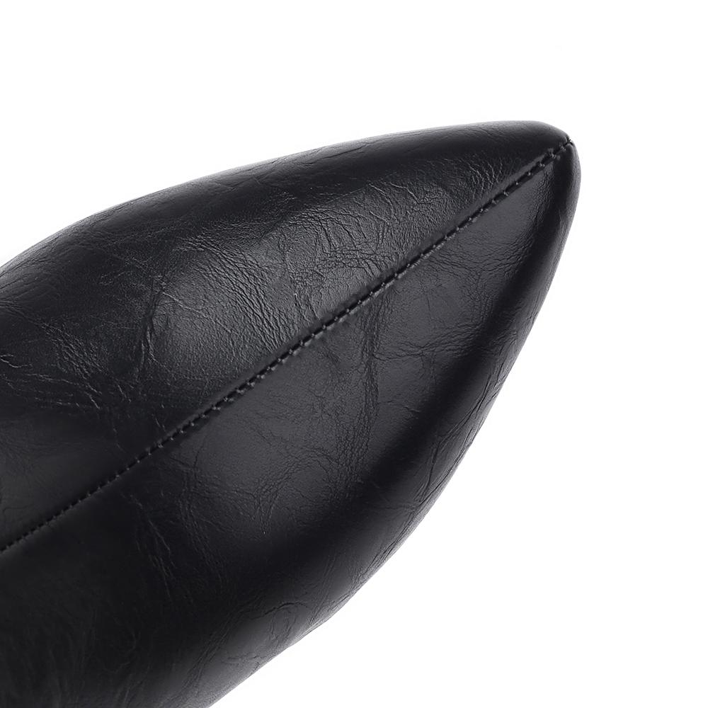 Black Brown Women Ankle Boots Pointed Toe High Spike Heel Big Size 47