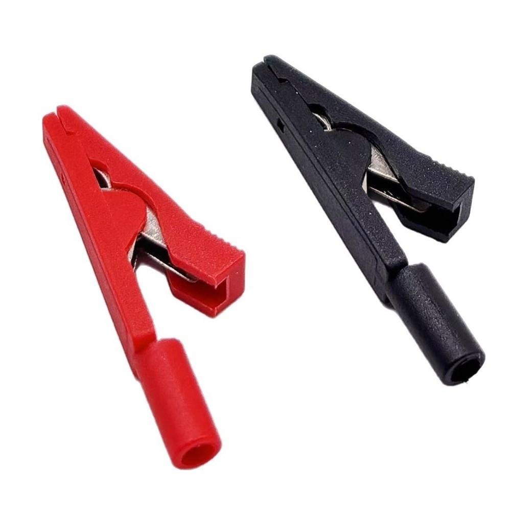 Mini Multimeter Probe Cable Insulated Banana Female Adapter Battery Test Clip for Battery Testing