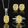 Accessories Jewelry Sets Necklaces Rings Earrings Oval Shaped High Carbon Diamonds Fashionable Women High-end
