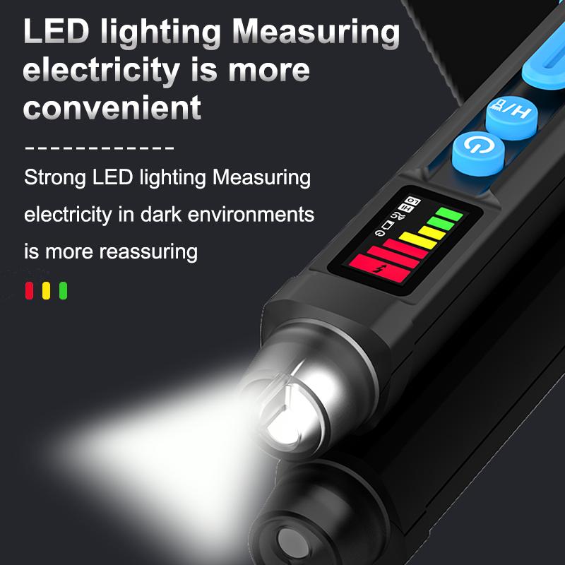 Color Screen Voltage Indicator Electric Voltage Test Pen Non-contact Voltage Detector Voltage Tester Sound Light Alarm