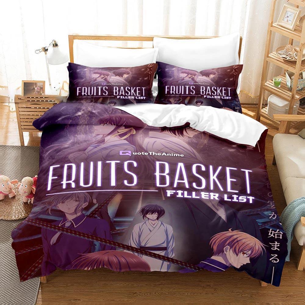 Anime Fruits Basket Bedding Set Duvet Cover Bedroom Comforter Covers Single Twin King Size Quilt Cover Home Textile 2/3PCS