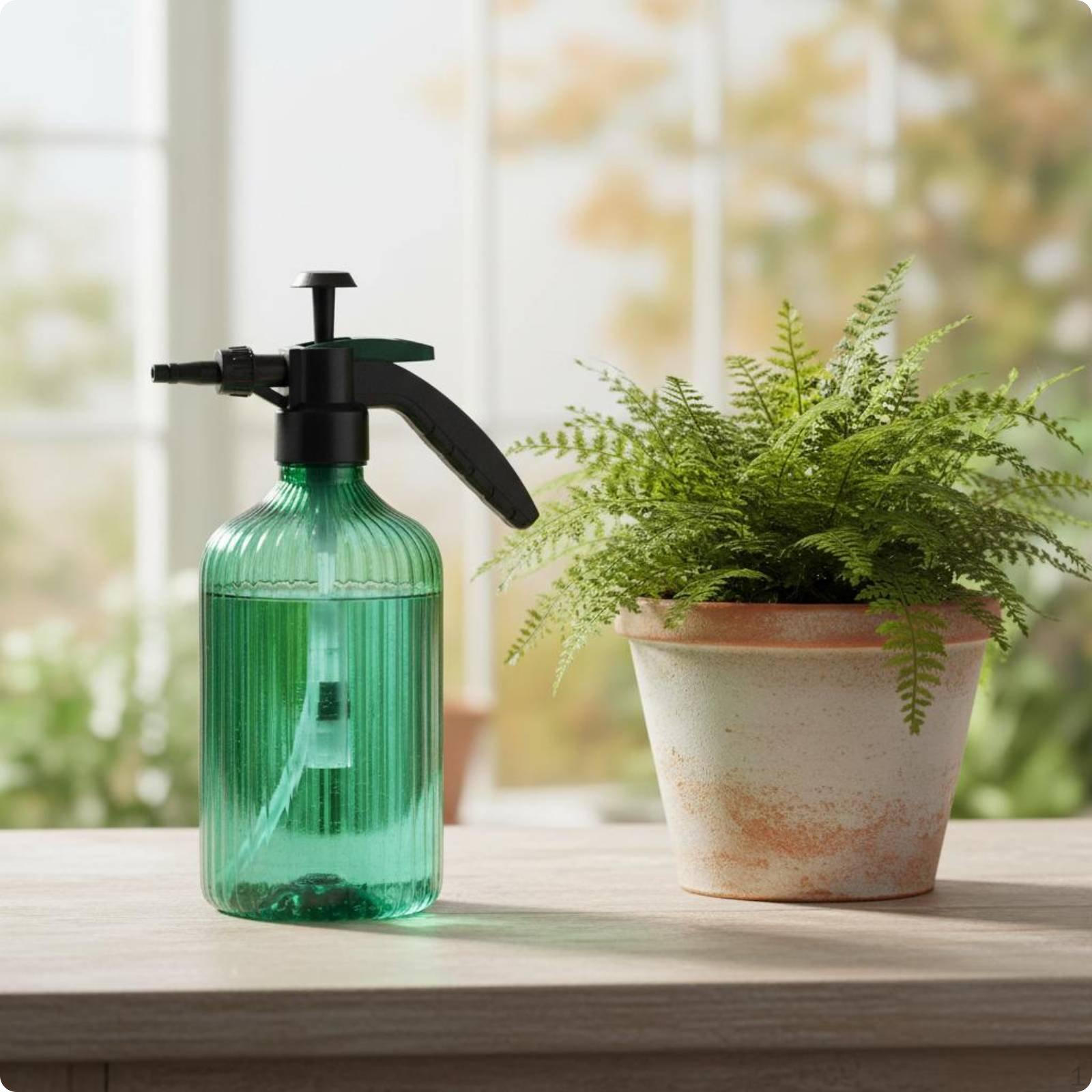Handheld Pump Sprayer Multipurpose Pressure Spray Bottle Adjustable Nozzle Watering Can for 2L Emerald Grn Roman