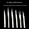 1.5mm Thick Stainless Steel Precision Tweezers with Bent Tip for Hair Plucking and Eyelash Curling