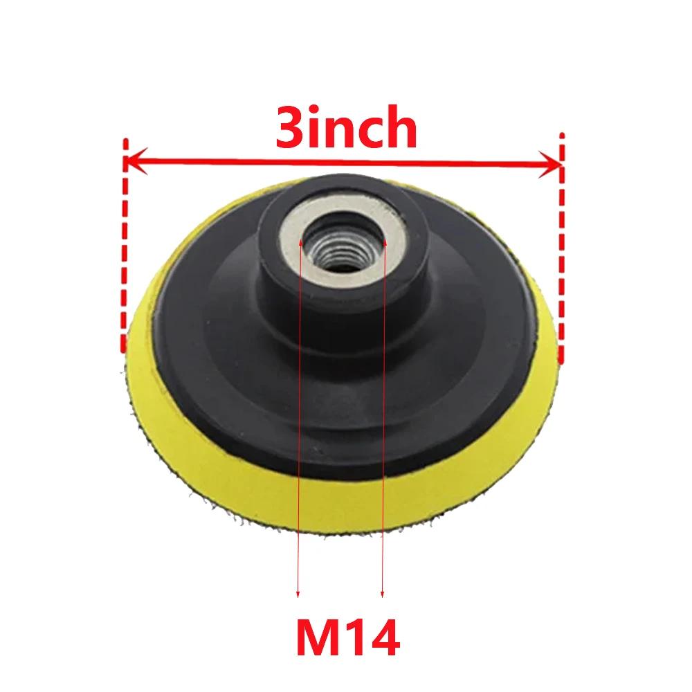 1-3Set 3-7inch Backing Pad M10 M14 Sanding Holder Disc Hook and Loop Polishing Backer Plate Drill Rod for Polisher Grinding Tool
