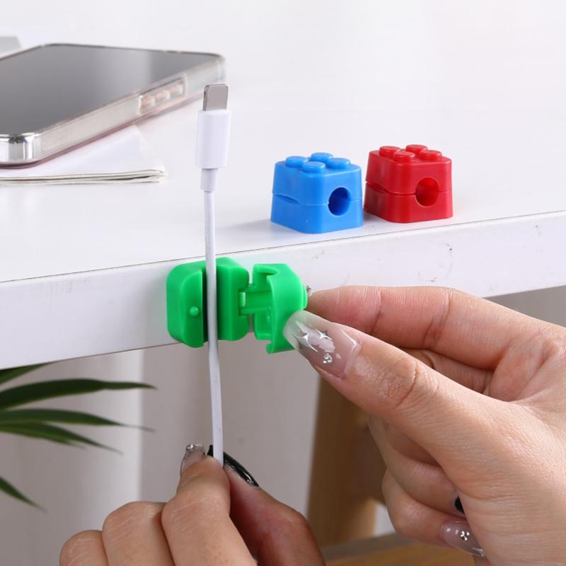 6Pcs Color  Magnetic Cable Organizer Holder Adhesive Wire Keeper Cord Cable Clips For Home Office Under Desk Management