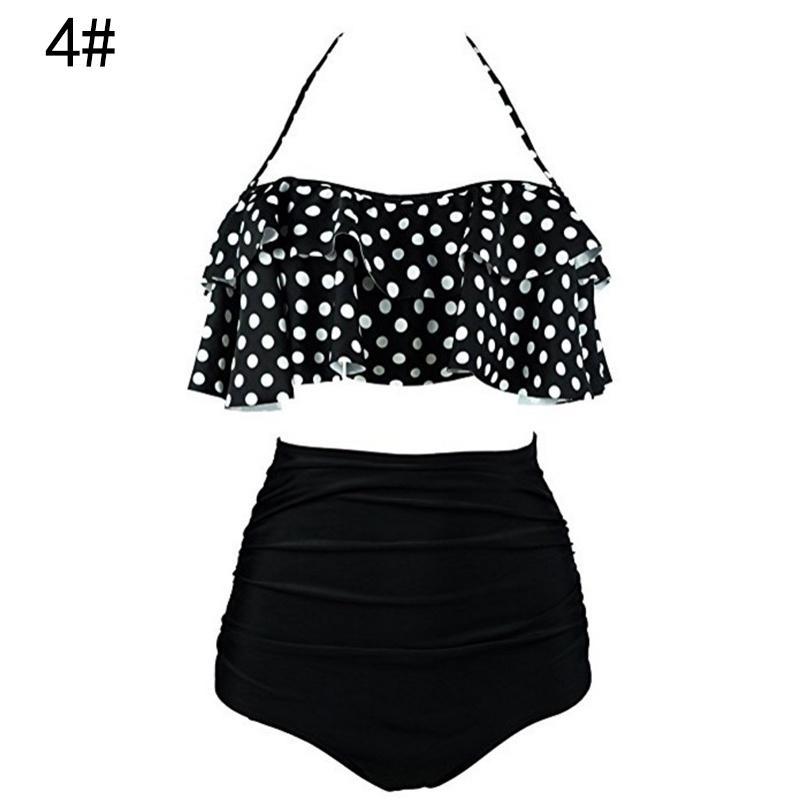 Damen Blumen High Waist Bikini Set Stilvolle Bademode Gepolstert Übergröße Badeanzug