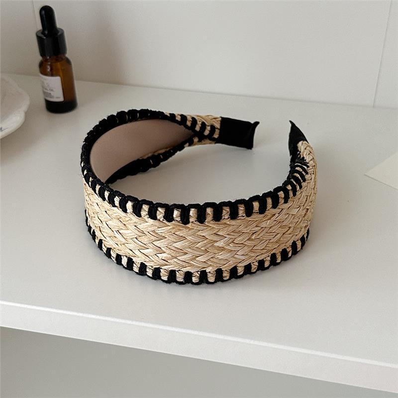 Elegant French-Style Woven Headband for Women, High-End Hair Hoop Accessory with High Skull Top Design