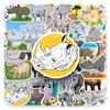 50 Rhino Doodle Cartoon Animal Children's Gu Card DIY Skateboard Mobile Ticket Sticker Waterproof