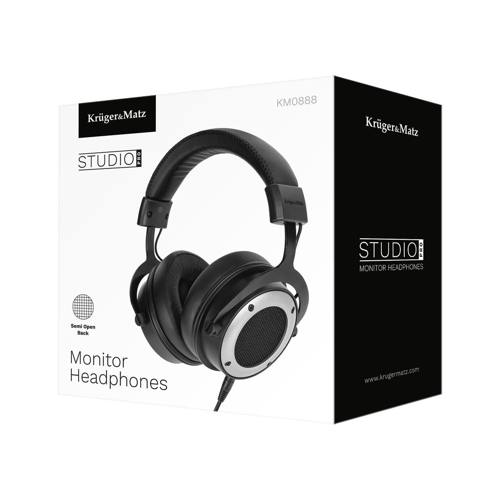 Kruger&Matz Studio Pro Over-Ear Headphones, Semi-Open, Neodymium, 50mm, Studio