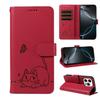 Leather Wallet Flip Case For OPPO A57S A77 A15 A15S A16 A16S A54S A17 A96 4G 5G Cat and Butterfly Embossed,Wrist Strap