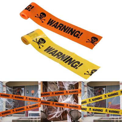 Halloween Caution Tape for Yard Decors Self Adhesive Safety Sign Warning Tape for Workplace Festival Layout Warning Sign