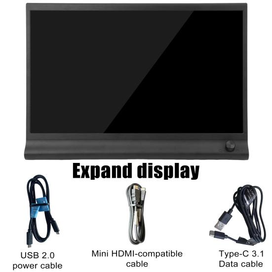 15.6-inch FHD IPS Laptop Expansion Screen 1080P High Clarity Portable School Work Entertainment Expansion