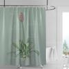Minimalistisk duschdraperi med växter, modern badrums- och toalettdekoration, insynsskydd 180x180cm vattentätt duschdraperi