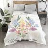 Watercolor Floral Heart Bouquet Throw Blanket, Happy Mother's Day Gift for Mom, Soft Flannel Present for Mother from Daughter