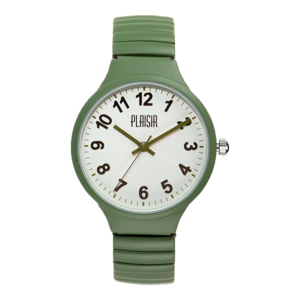 Plaisir Simple Silicone Watch Khaki Women s Adjustable Band Water Resistant