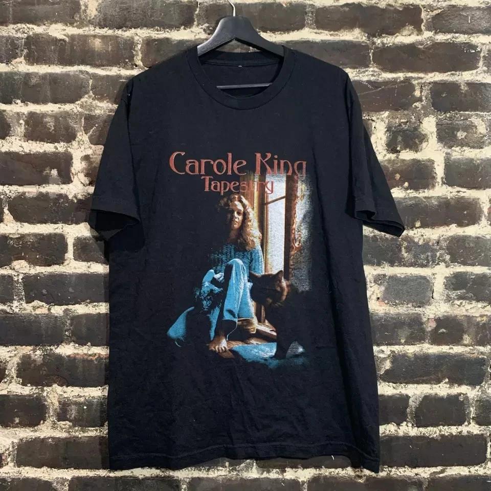 

Carol King Tapestry Black T-Shirt Adult Unisex Cotton Tee Full Sizes XL