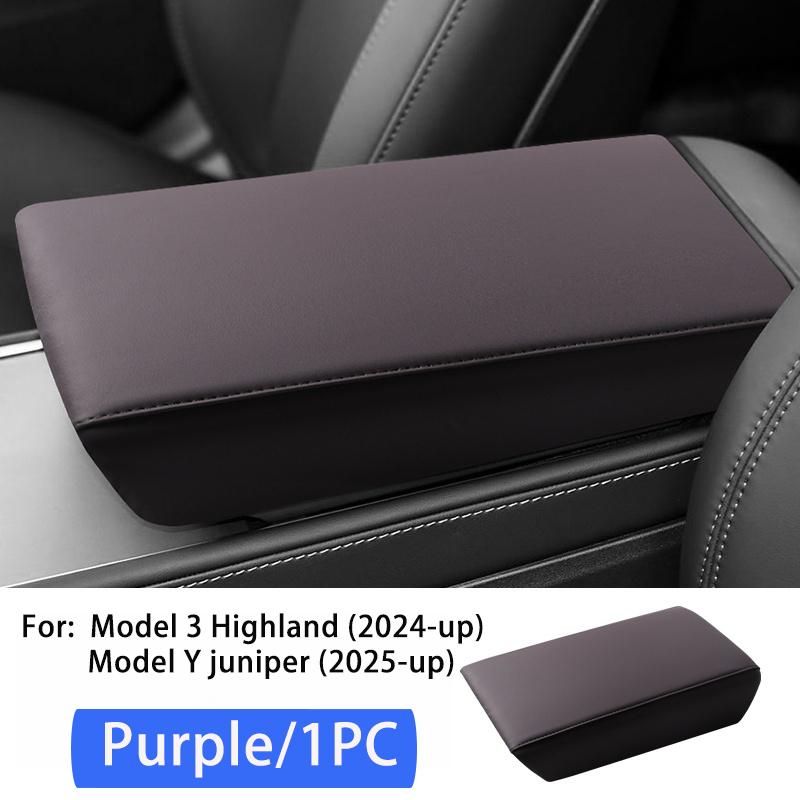 2026 for Tesla Juniper Model 3/Y Highland Rear Air Vent Cover Center Console Leather Armrest Box Anti-Scratch Car Accessories