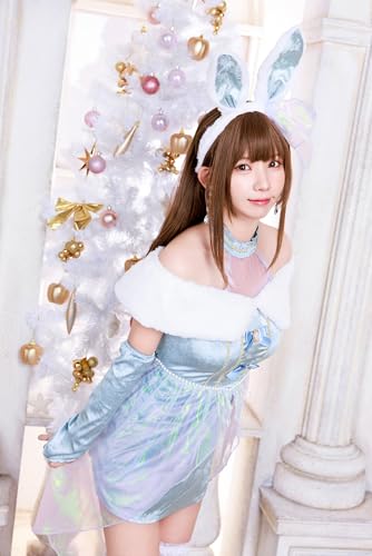 Clearstone Cherievere Frozen Bunny Christmas Cosplay Costume for Women (Blue)