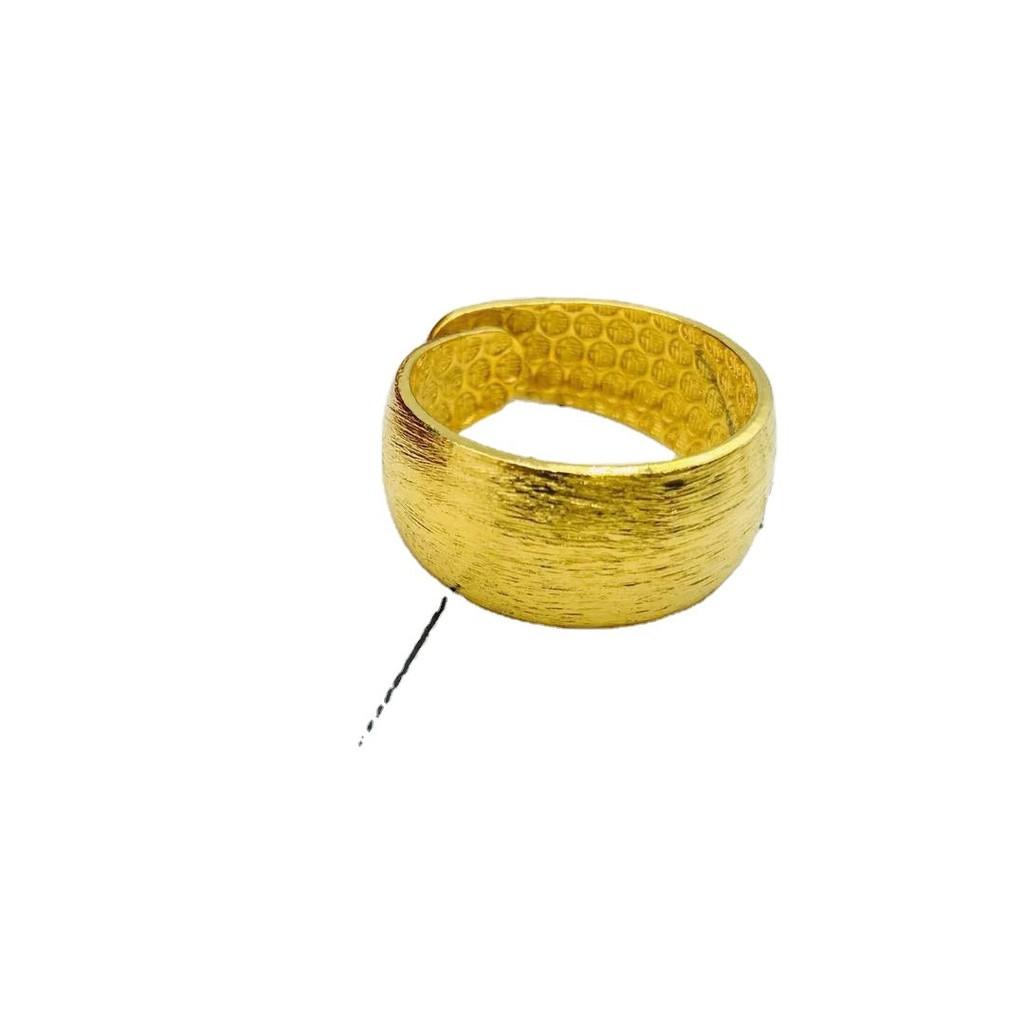 Gold Plated Unique Couples Ring With Chic Matte And Polished Styles For Occasion Any