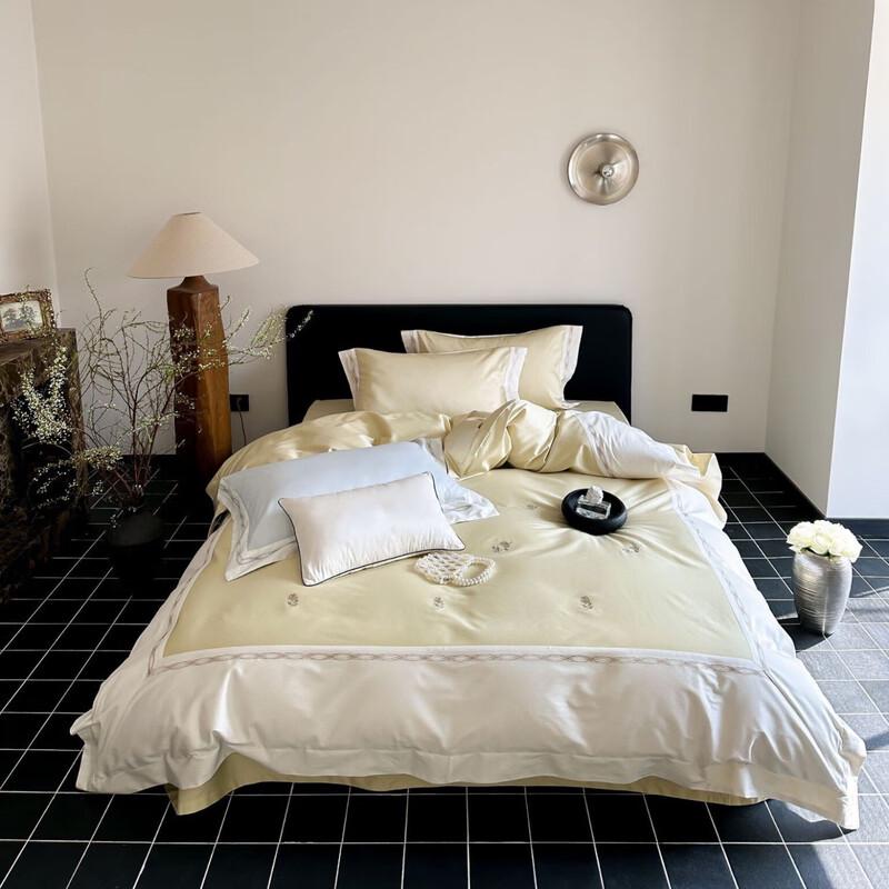 COMOLIVING 100% Cotton 4-Piece Bedding Set