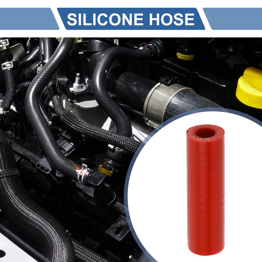 X AUTOHAUX 1 piece Inner Diameter 12mm/0.47" Length 76mm/2.99" 0 Degree Straight Red Car