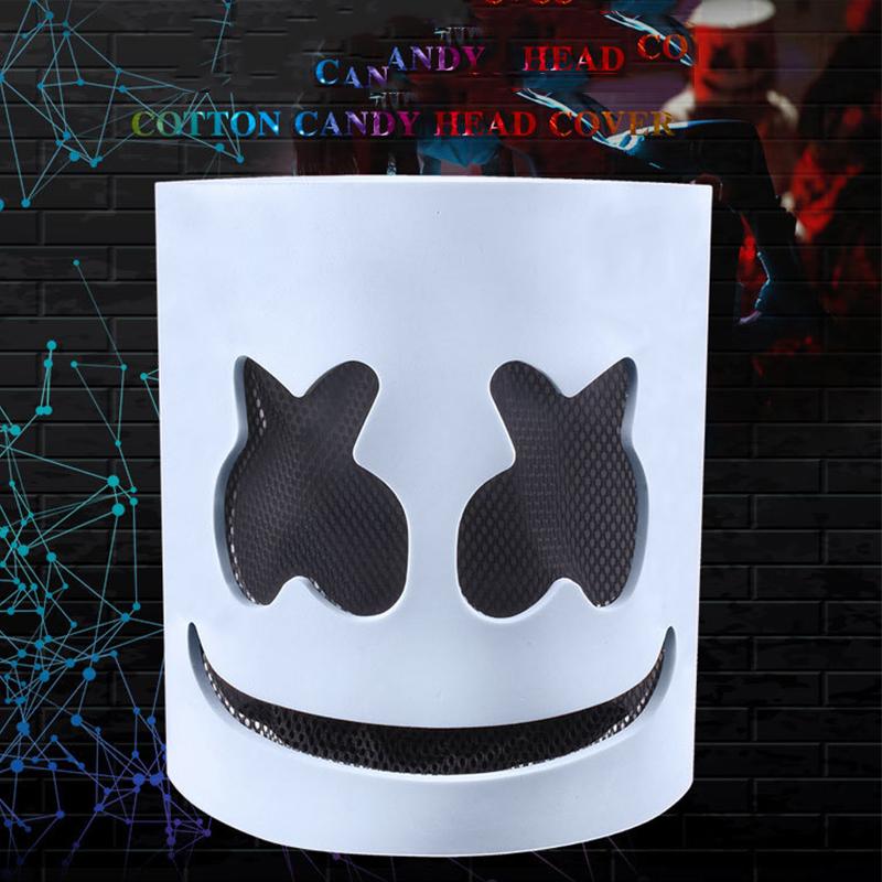 Máscara Marshmello DJ Brillante Hip Hop Baile Bar Discoteca Espectáculo Accesorios DIY LED Marshmallow Cos Máscara Diy Hombres DJ Disco Máscara Disfraz