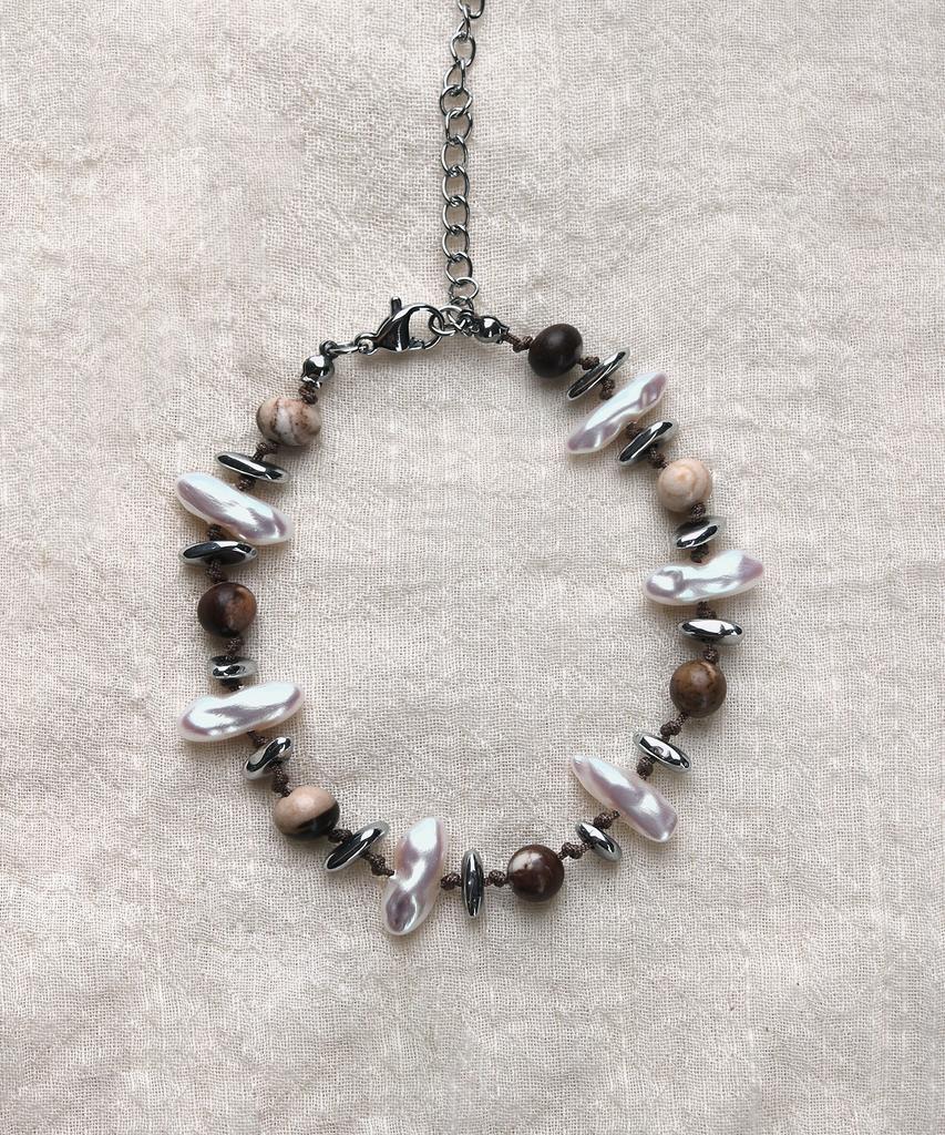 Rubati Terra Hematite Pearl Bracelet_Brown