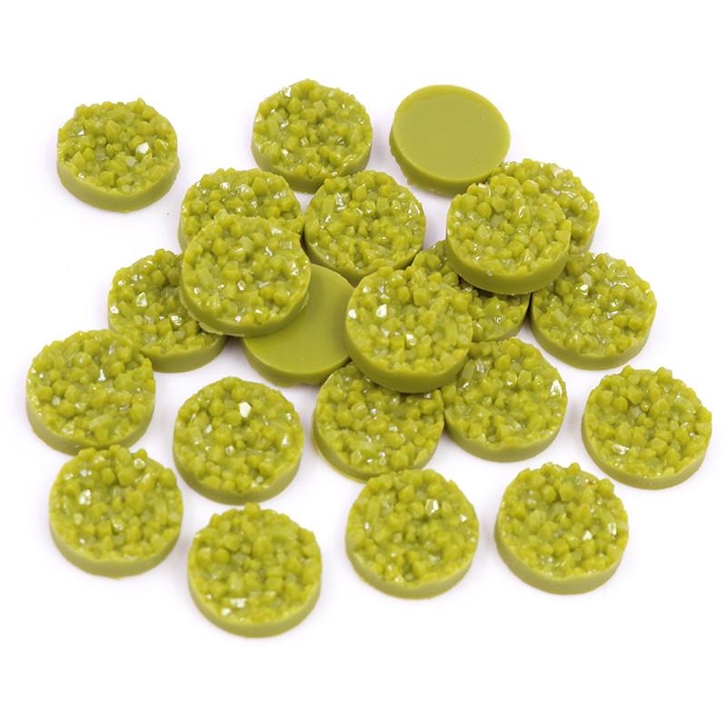 Neue, farbenfrohe 8/10/12 mm große, flache Naturharz-Cabochons (40 Stück) für Armbänder, Ohrringe und DIY-Schmuckherstellung